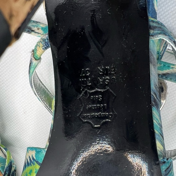 Size 7 Nina New Yoel Green and Blue Heels - Picture 7 of 7